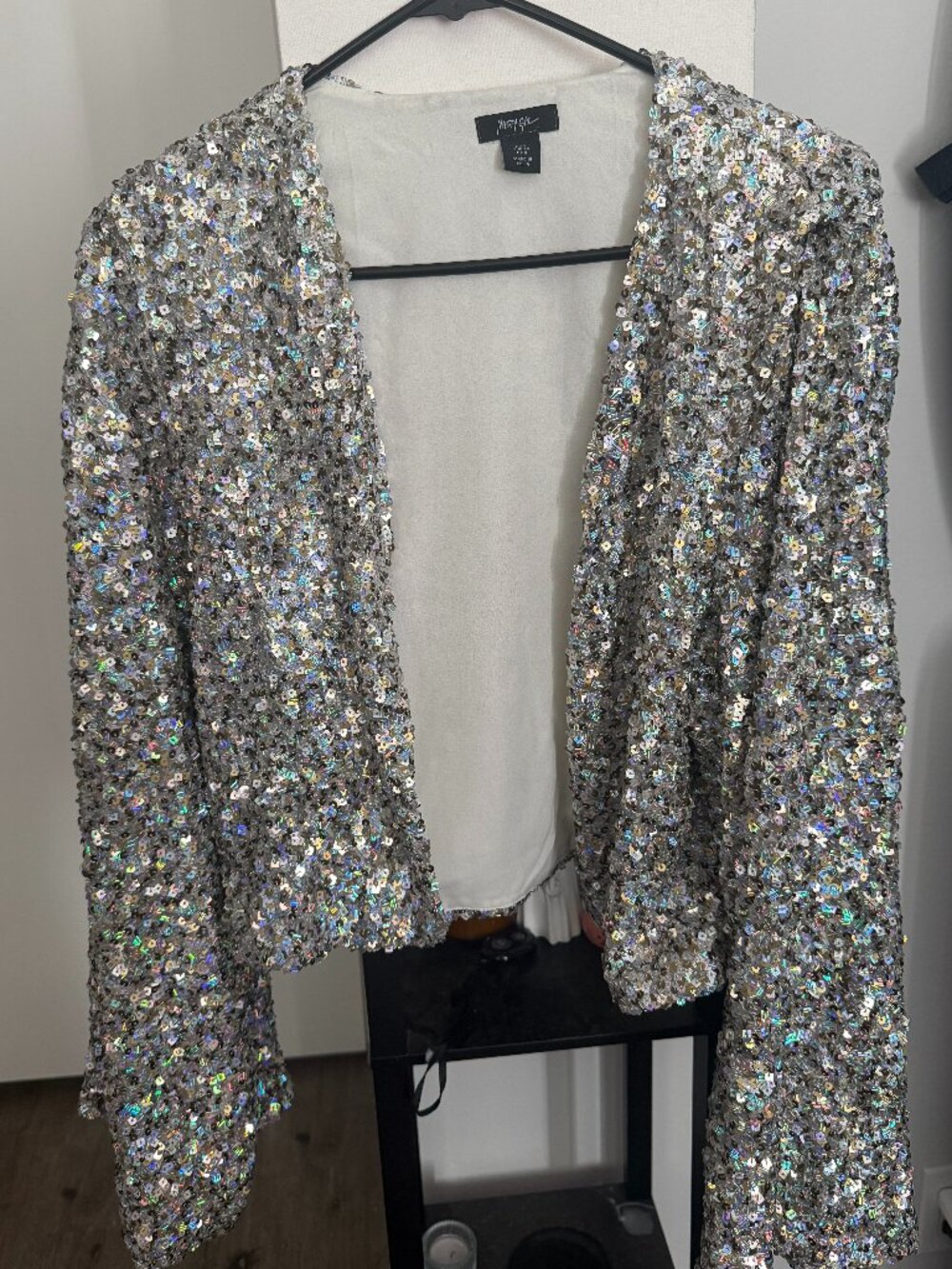 Nasty Gal Slouchy Sequin Jacket in size 0